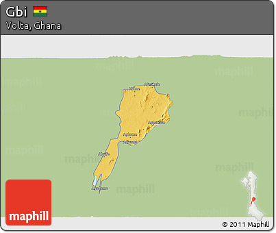 Savanna Style 3D Map of Gbi, single color outside