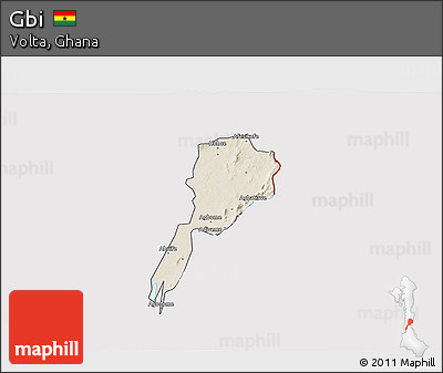 Shaded Relief 3D Map of Gbi, cropped outside