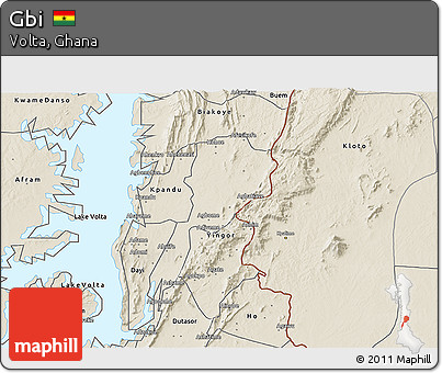 Shaded Relief 3D Map of Gbi