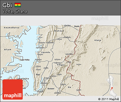 Shaded Relief 3D Map of Gbi