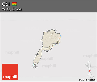 Shaded Relief 3D Map of Gbi, single color outside