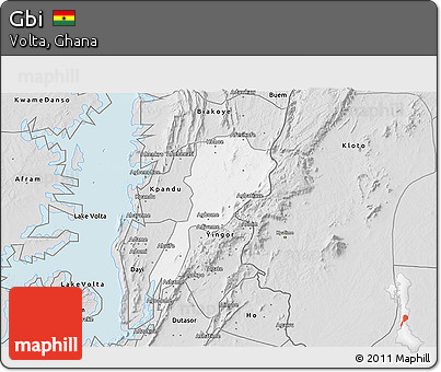 Silver Style 3D Map of Gbi