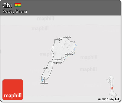 Silver Style 3D Map of Gbi, single color outside