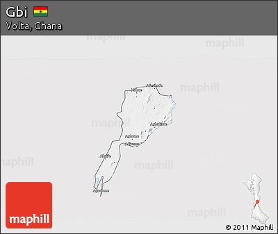 Silver Style 3D Map of Gbi, single color outside