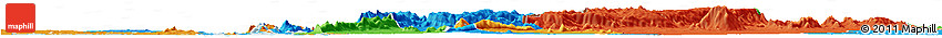 Shaded Relief Horizon Map of Gbi, political outside