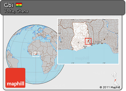 Gray Location Map of Gbi, highlighted country