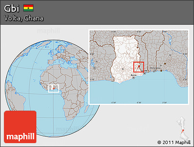 Gray Location Map of Gbi, highlighted country