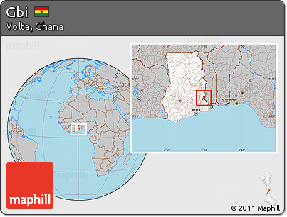 Gray Location Map of Gbi, highlighted country