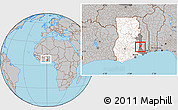 Gray Location Map of Gbi, highlighted country, highlighted parent region, within the entire country