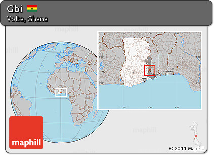 Gray Location Map of Gbi, highlighted country, highlighted parent region