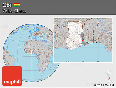 Gray Location Map of Gbi, highlighted country, highlighted parent region