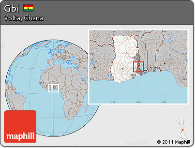 Gray Location Map of Gbi, highlighted country, highlighted parent region