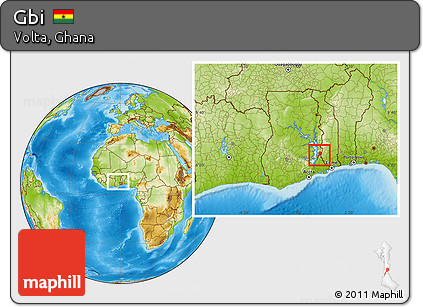 Physical Location Map of Gbi, within the entire country
