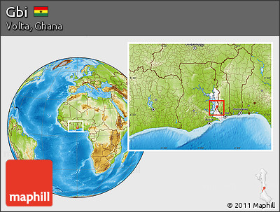Physical Location Map of Gbi, highlighted parent region, within the entire country