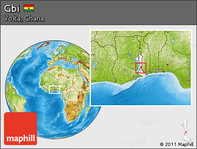 Physical Location Map of Gbi, highlighted parent region