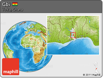 Physical Location Map of Gbi, highlighted parent region