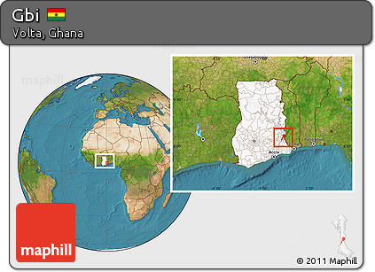Satellite Location Map of Gbi, highlighted country, within the entire country