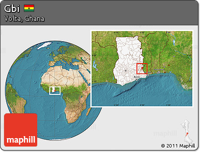 Satellite Location Map of Gbi, highlighted country