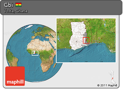 Satellite Location Map of Gbi, highlighted country, highlighted parent region