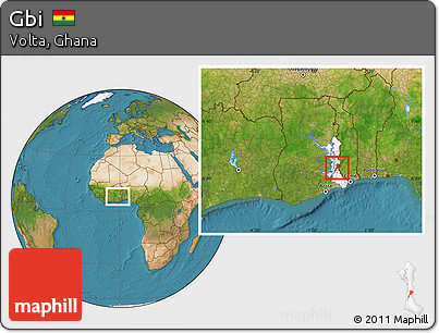 Satellite Location Map of Gbi, highlighted parent region, within the entire country