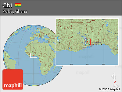Savanna Style Location Map of Gbi