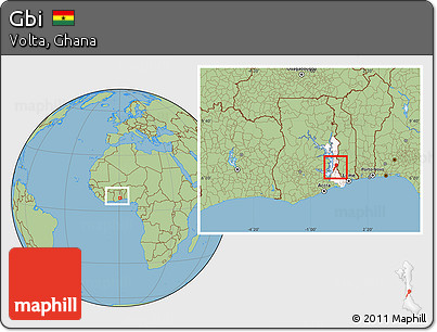 Savanna Style Location Map of Gbi, highlighted parent region, within the entire country