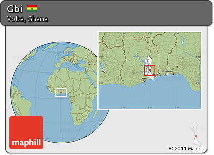 Savanna Style Location Map of Gbi, highlighted parent region
