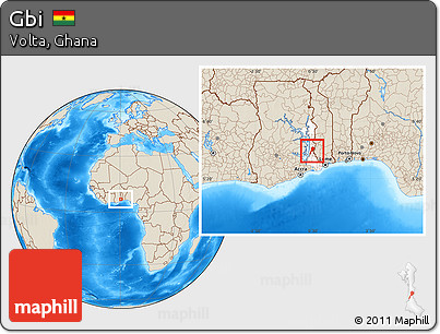 Shaded Relief Location Map of Gbi, highlighted parent region