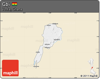 Classic Style Map of Gbi, single color outside