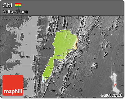 Physical Map of Gbi, darken, desaturated