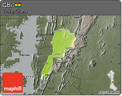 Physical Map of Gbi, darken, semi-desaturated