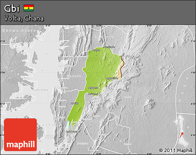 Physical Map of Gbi, lighten, desaturated
