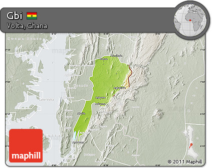 Physical Map of Gbi, lighten, semi-desaturated