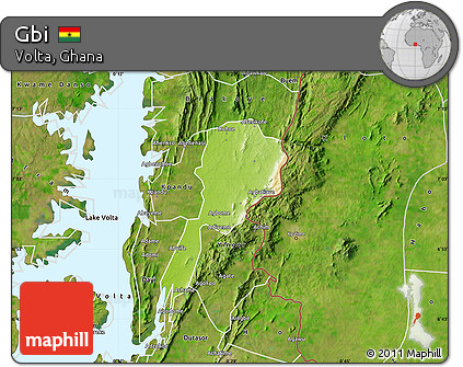 Physical Map of Gbi, satellite outside