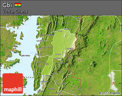 Physical Map of Gbi, satellite outside