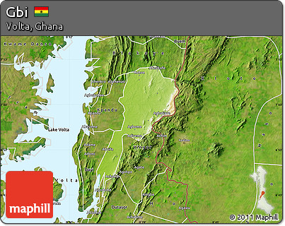 Physical Map of Gbi, satellite outside
