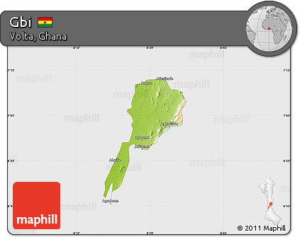 Physical Map of Gbi, single color outside