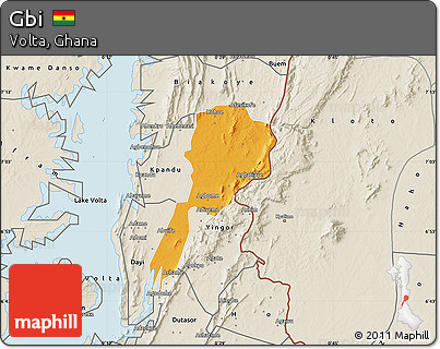 Political Map of Gbi, shaded relief outside