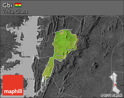 Satellite Map of Gbi, darken, desaturated