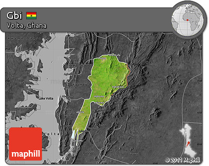 Satellite Map of Gbi, darken, desaturated