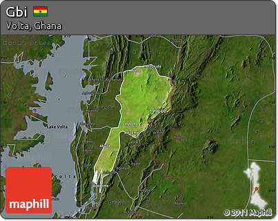 Satellite Map of Gbi, darken