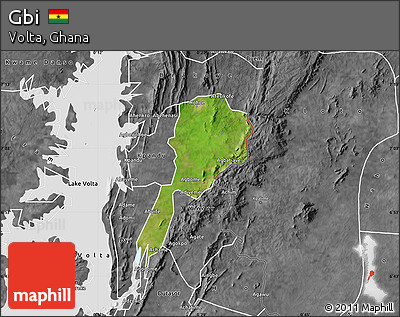 Satellite Map of Gbi, desaturated