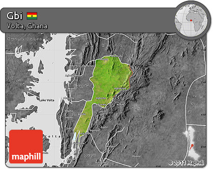 Satellite Map of Gbi, desaturated