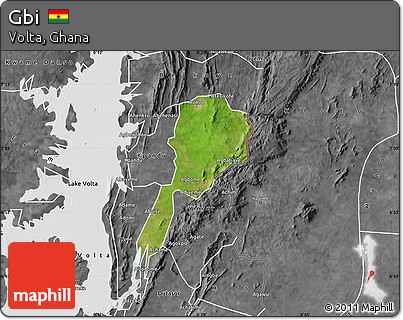 Satellite Map of Gbi, desaturated