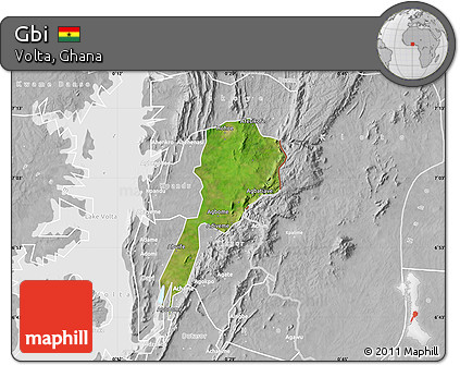 Satellite Map of Gbi, lighten, desaturated