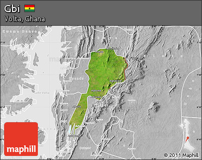 Satellite Map of Gbi, lighten, desaturated