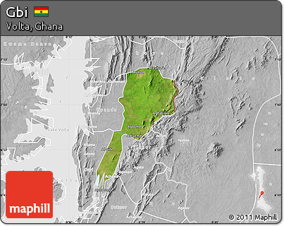 Satellite Map of Gbi, lighten, desaturated