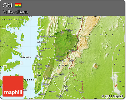 Satellite Map of Gbi, physical outside