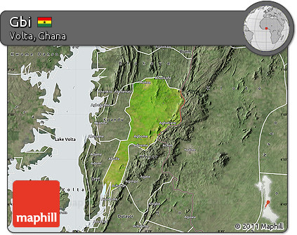Satellite Map of Gbi, semi-desaturated