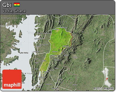 Satellite Map of Gbi, semi-desaturated